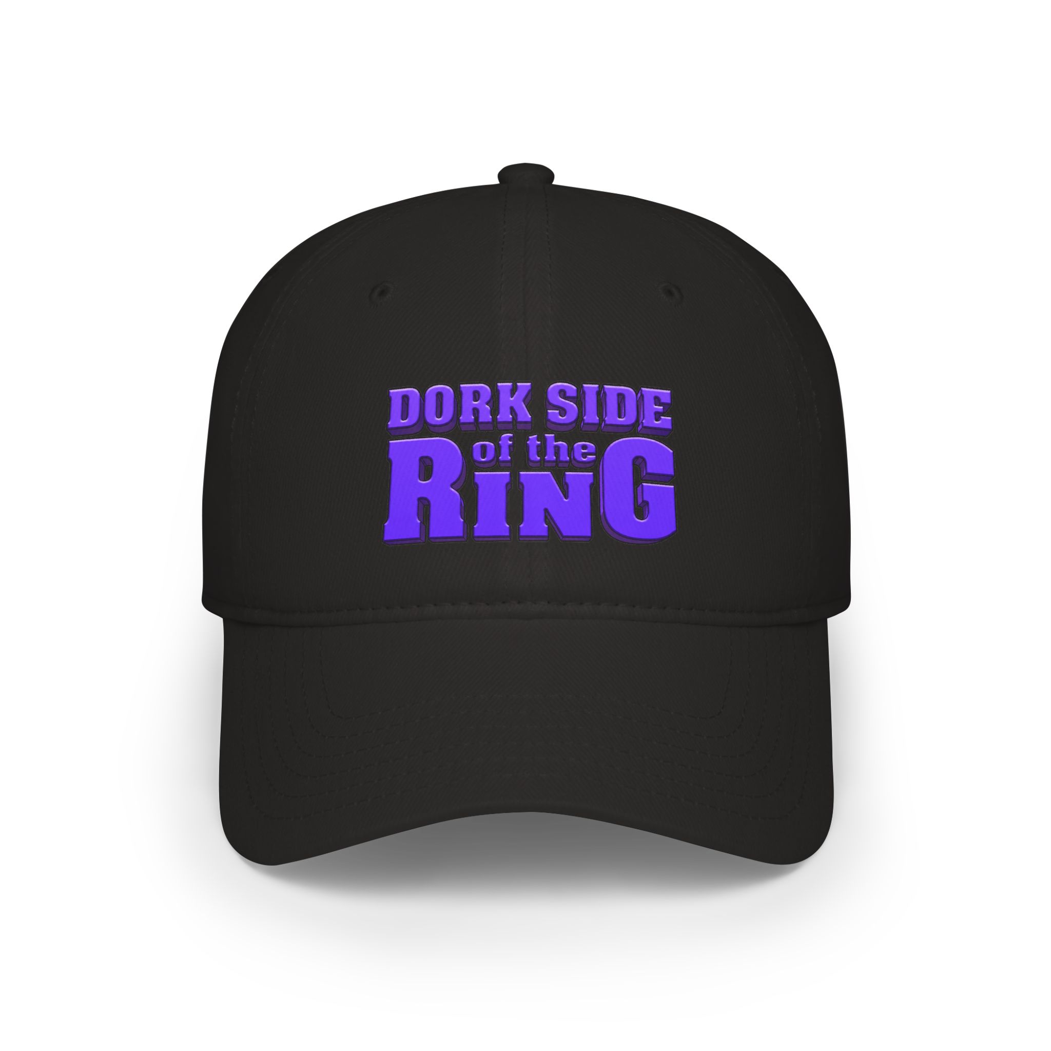 Black Dork Side of the Ring Baseball Cap featuring the official purple embroidered wrestling show logo on the front.