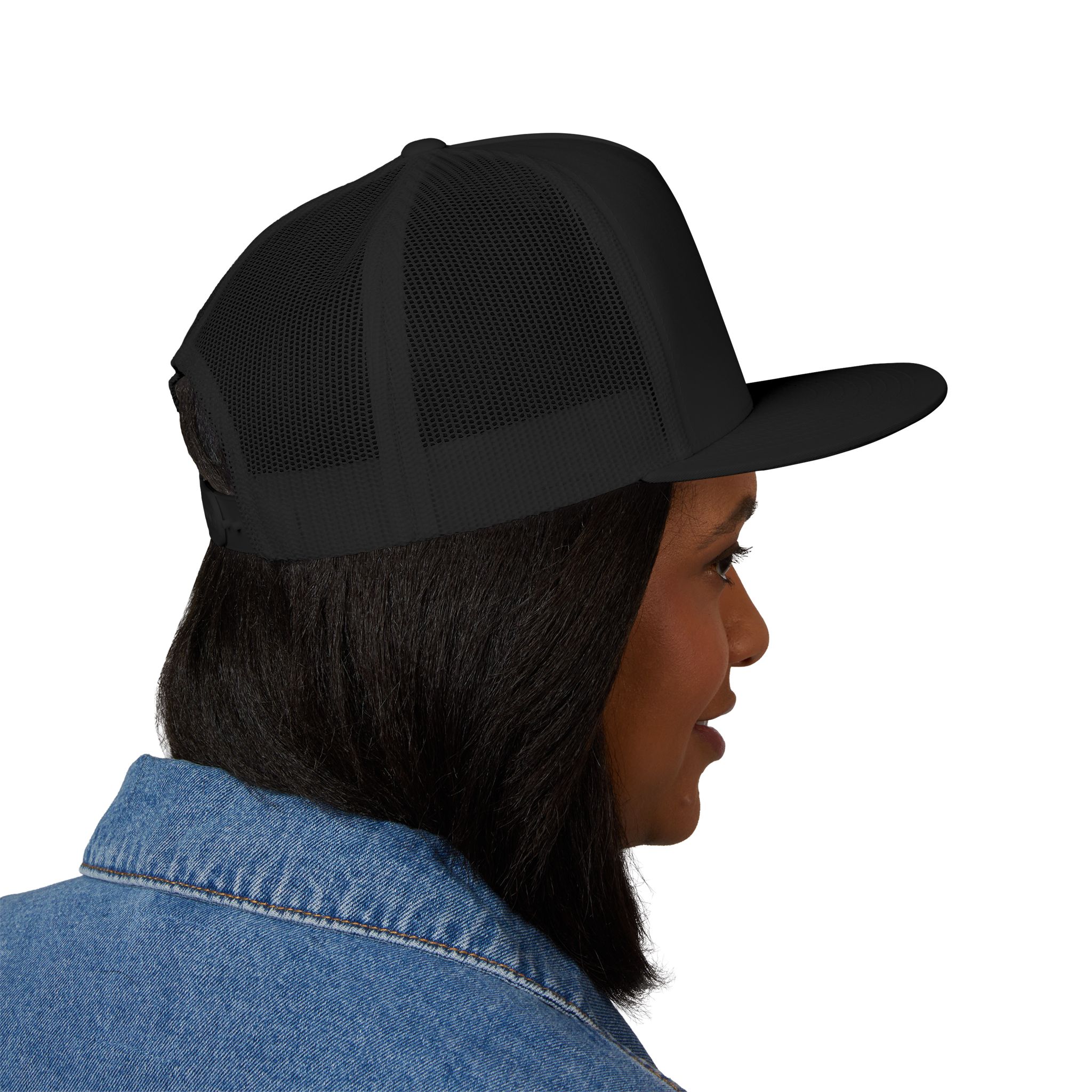 Dork Side of the Ring Trucker Snapback Hat | Wrestling Fan Flat Bill Cap - Image 18