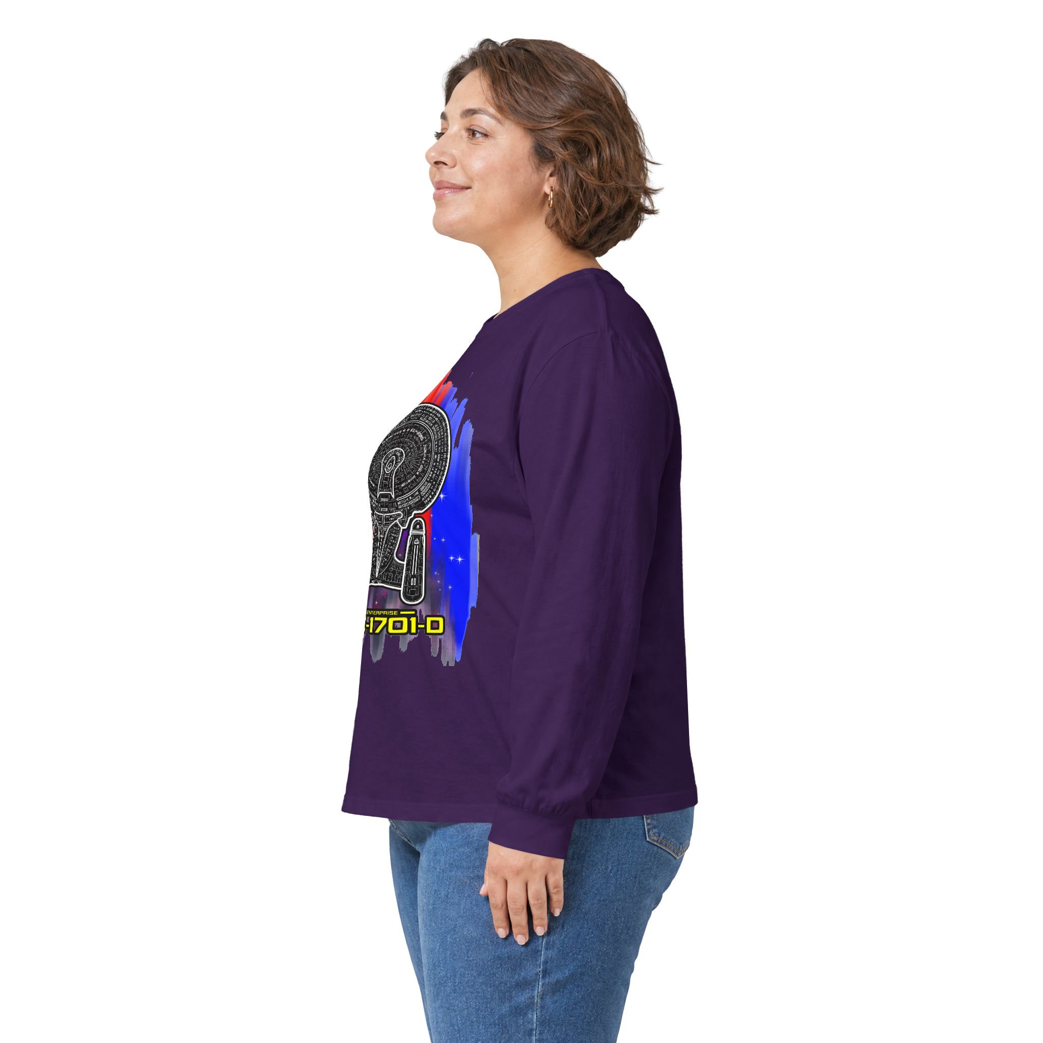 USS Enterprise NCC-1701-D Long-Sleeve T-Shirt | Star Trek: The Next Generation Inspired Starship Shirt - Image 73