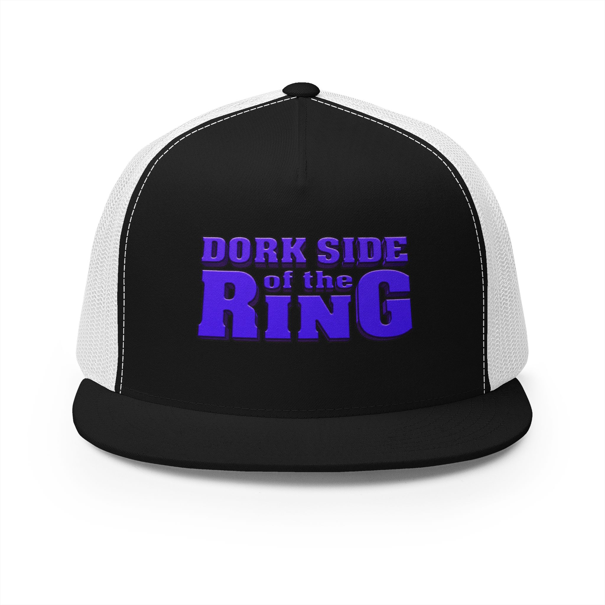 Dork Side of the Ring Trucker Snapback Hat | Wrestling Fan Flat Bill Cap - Image 25