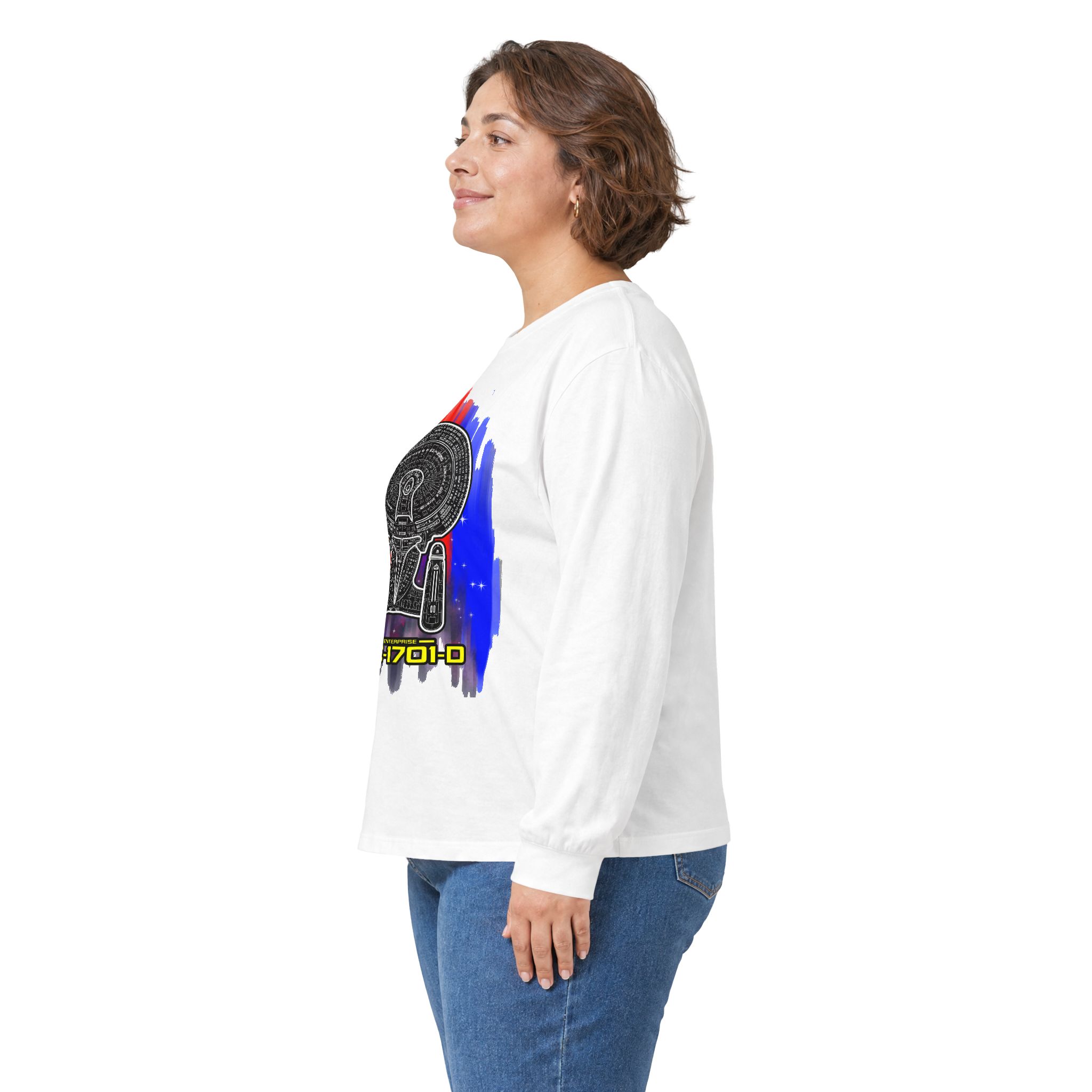 USS Enterprise NCC-1701-D Long-Sleeve T-Shirt | Star Trek: The Next Generation Inspired Starship Shirt - Image 16