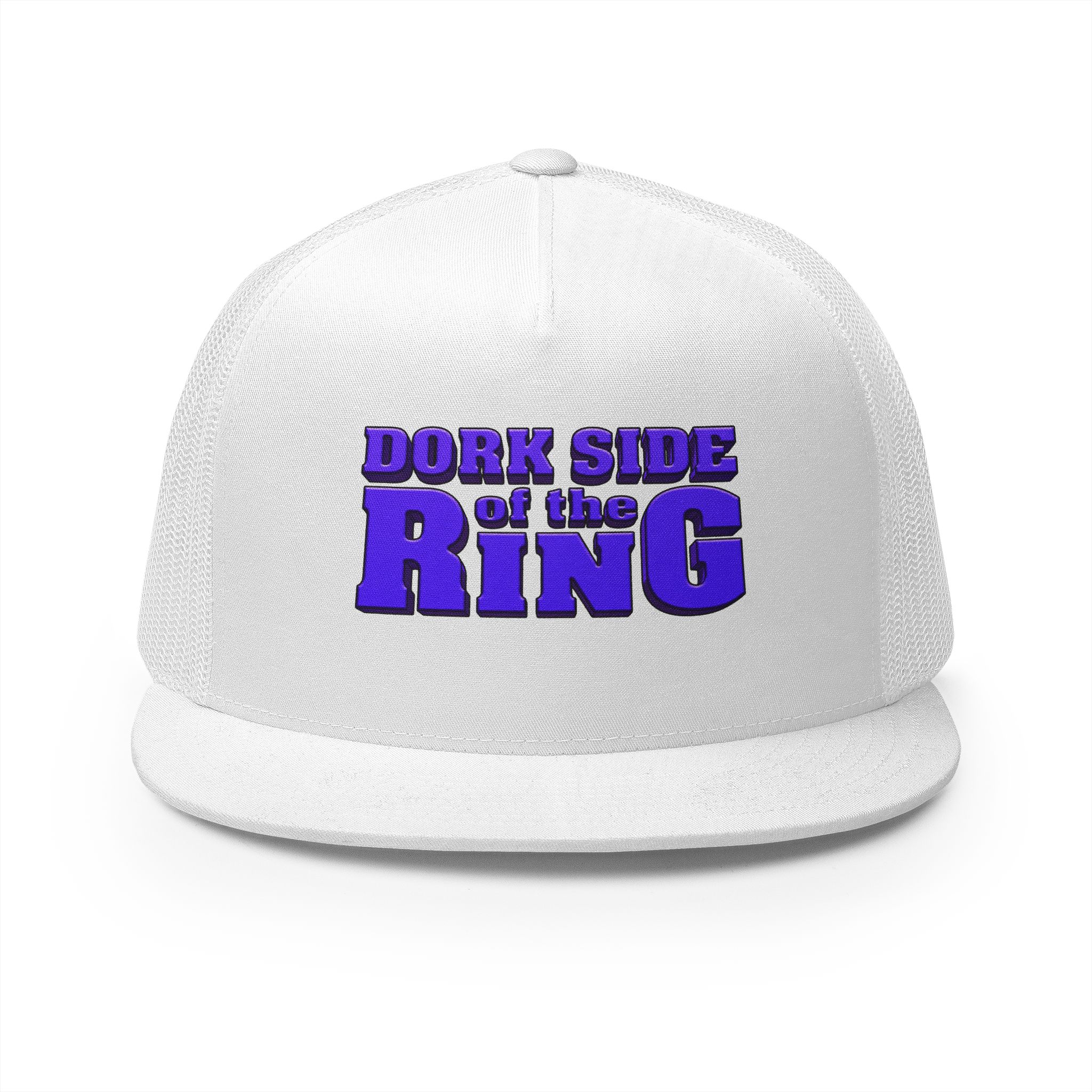 Dork Side of the Ring Trucker Snapback Hat | Wrestling Fan Flat Bill Cap - Image 7