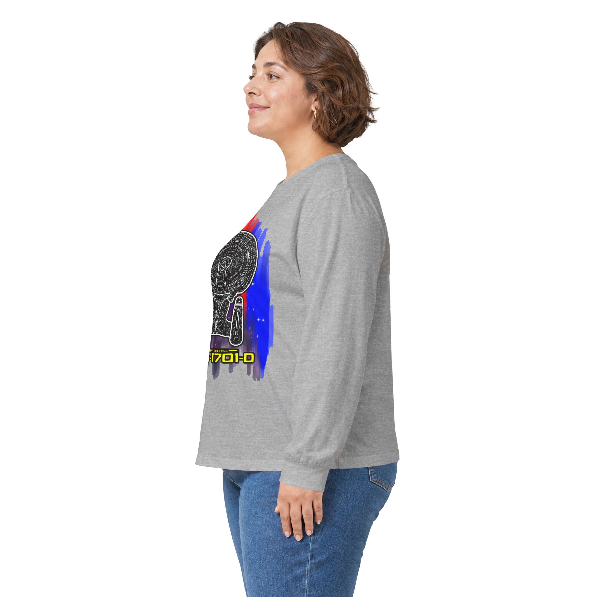 USS Enterprise NCC-1701-D Long-Sleeve T-Shirt | Star Trek: The Next Generation Inspired Starship Shirt - Image 8