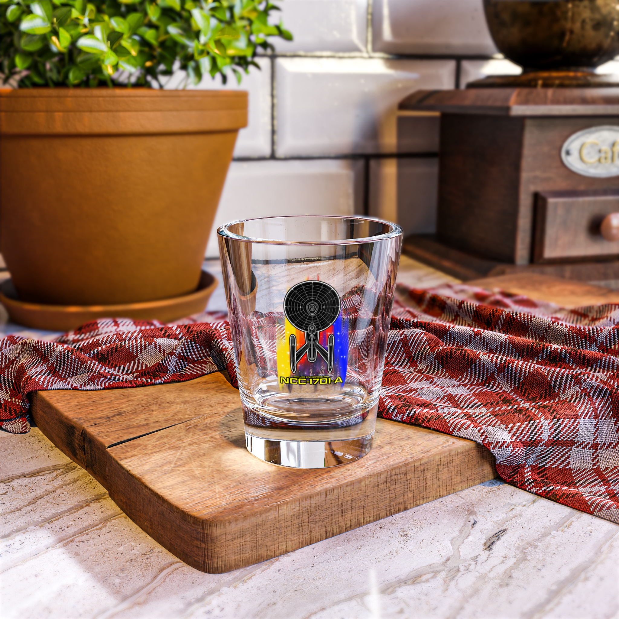 NCC-1701-A Starship Shot Glass | Star Trek Inspired 1.5oz Glass - Image 2