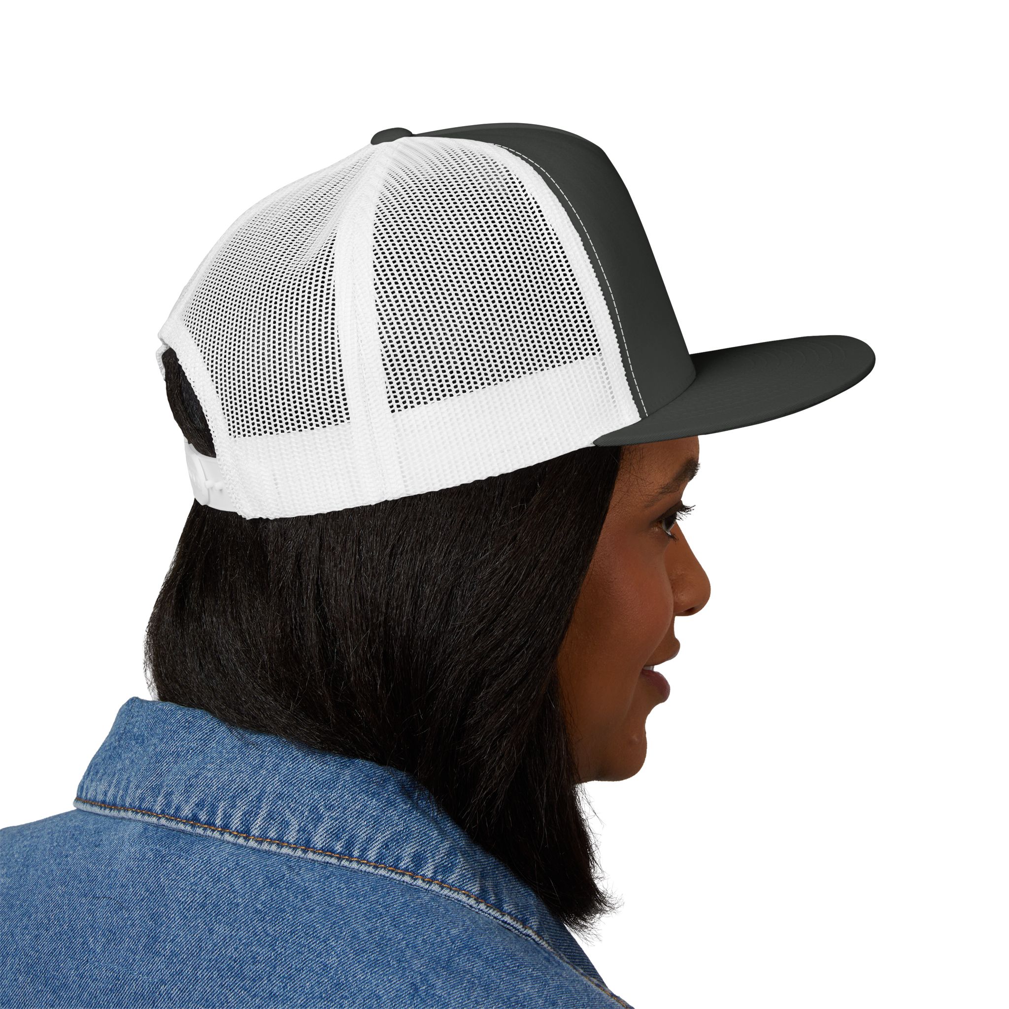 Dork Side of the Ring Trucker Snapback Hat | Wrestling Fan Flat Bill Cap - Image 6