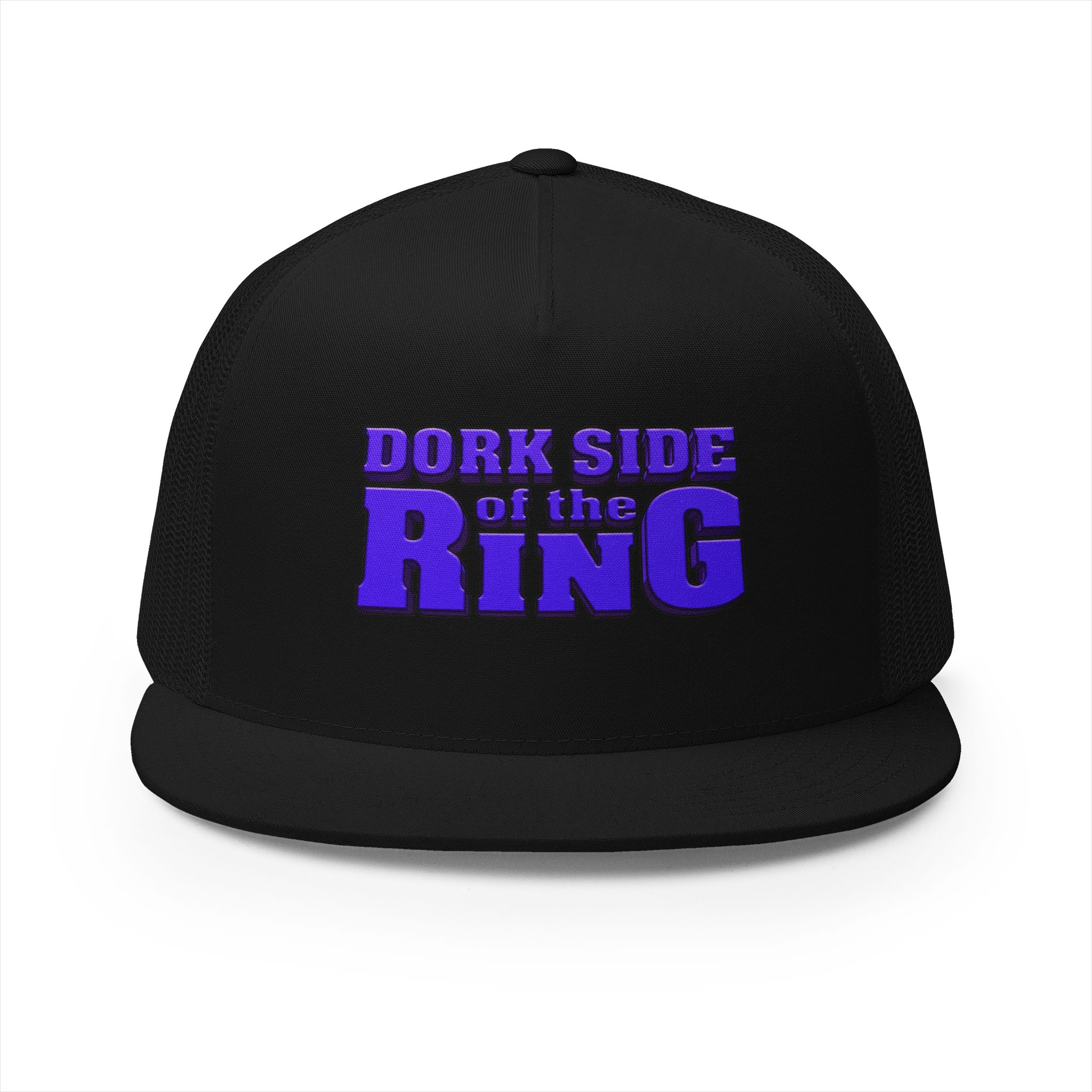 Dork Side of the Ring Trucker Snapback Hat | Wrestling Fan Flat Bill Cap - Image 13