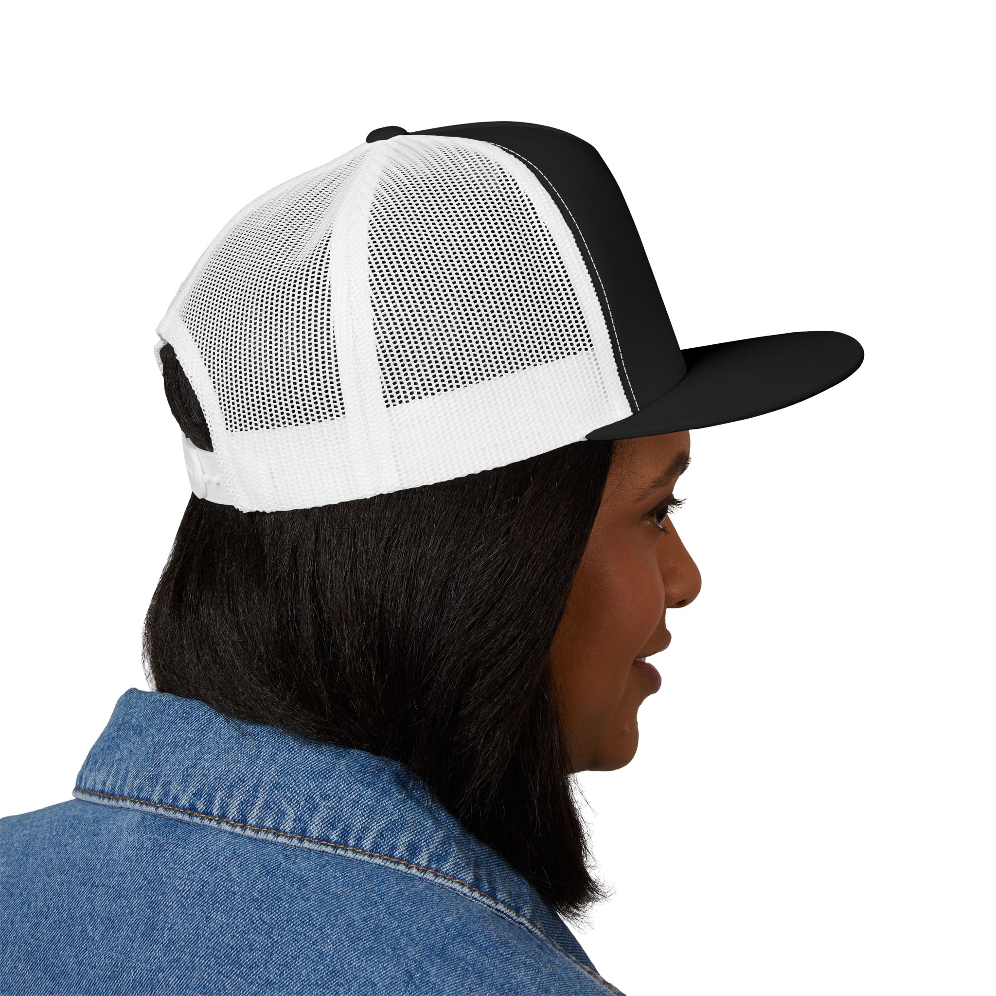 Dork Side of the Ring Trucker Snapback Hat | Wrestling Fan Flat Bill Cap - Image 30