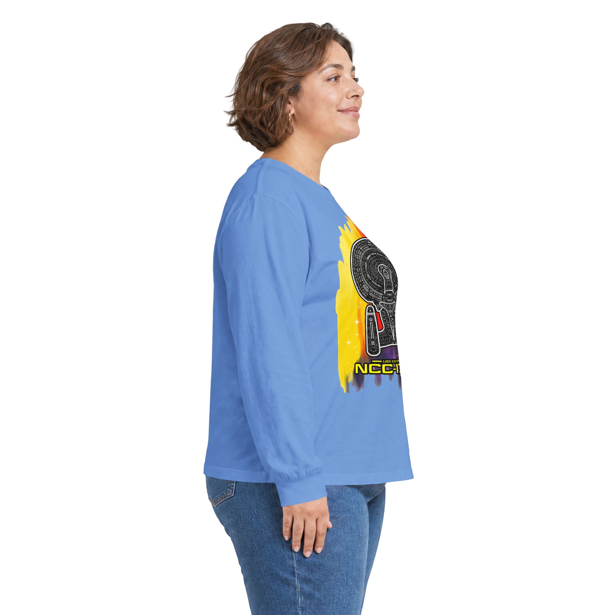USS Enterprise NCC-1701-D Long-Sleeve T-Shirt | Star Trek: The Next Generation Inspired Starship Shirt - Image 5