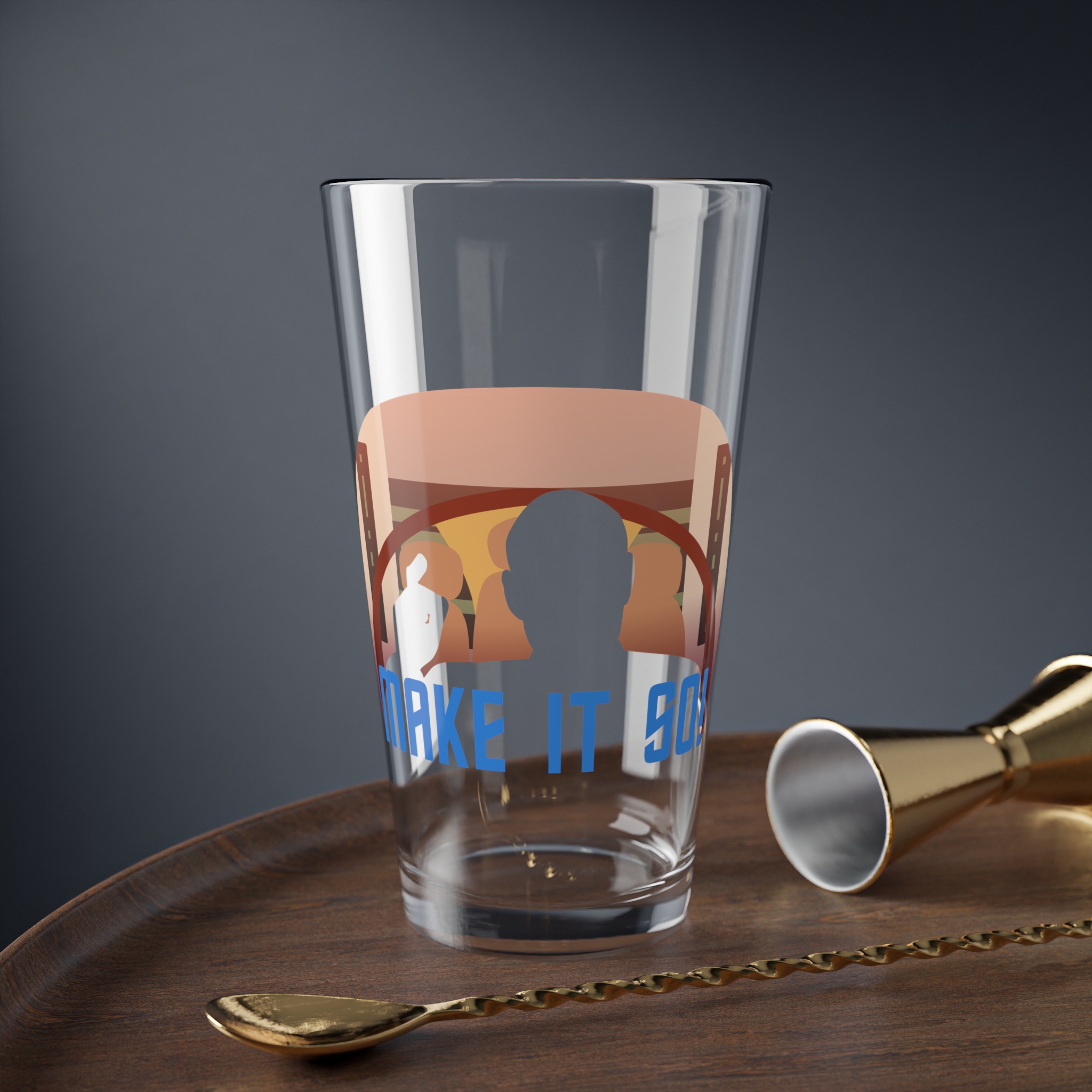 “Make It So” Captain Picard Inspired Star Trek 16oz Drinking Glass - Image 5