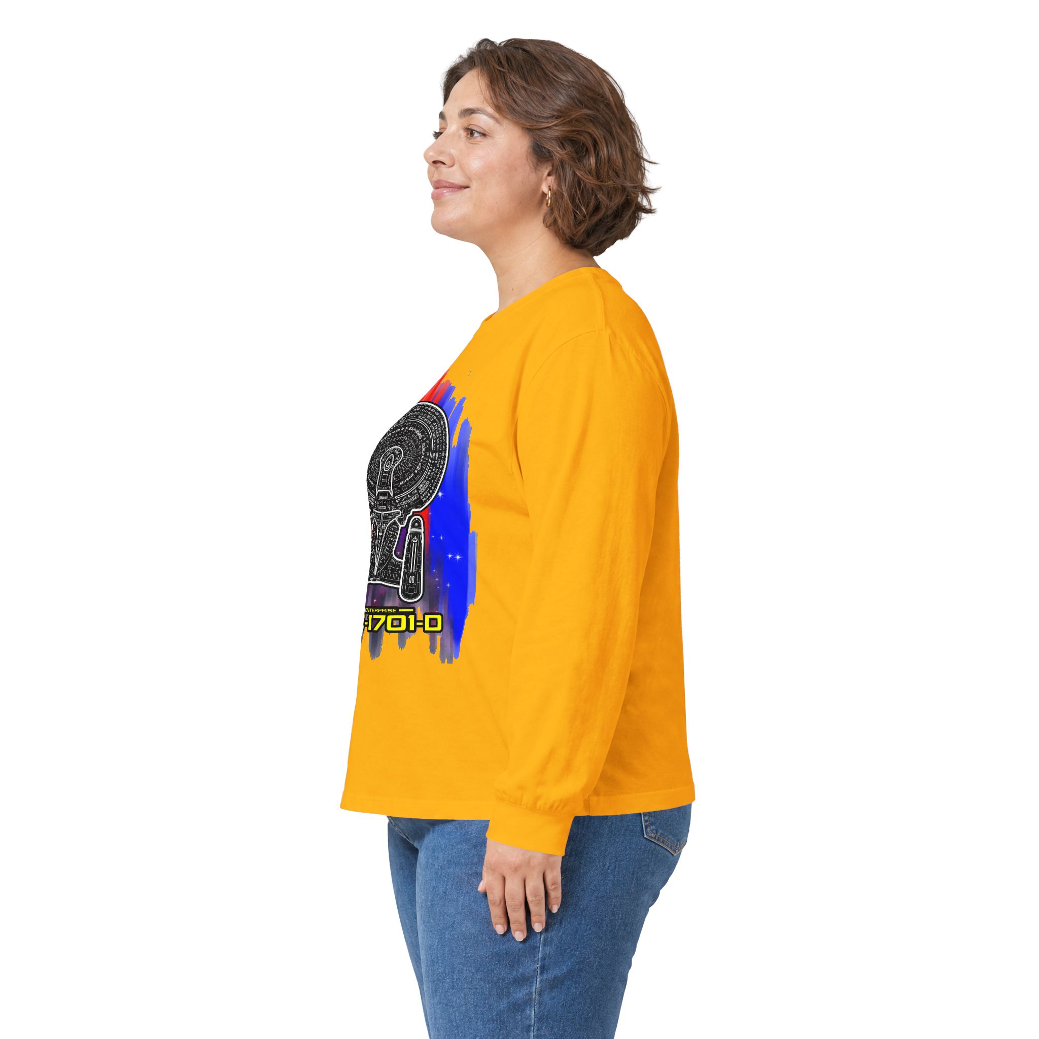 USS Enterprise NCC-1701-D Long-Sleeve T-Shirt | Star Trek: The Next Generation Inspired Starship Shirt - Image 33